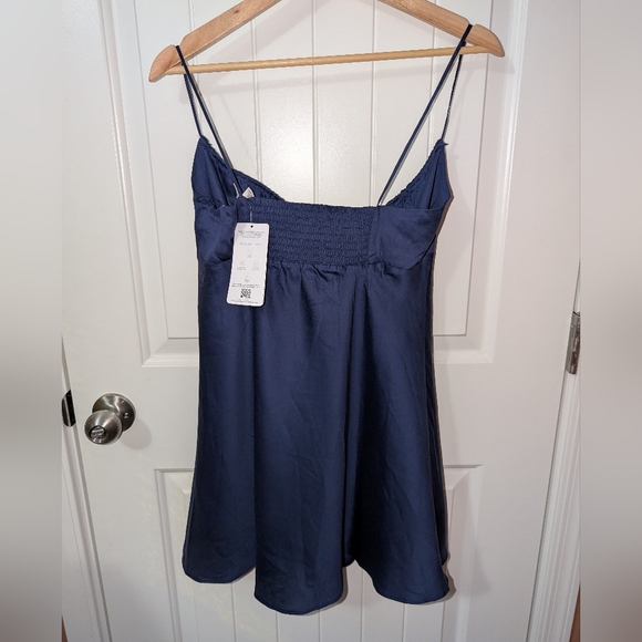 NWT Victoria Secrets Pink Mini Tencel Night Gown Women's Medium Navy Blue - Picture 2 of 9